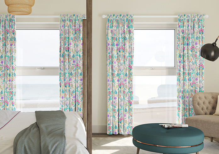 Bangalore Faux Silk, Turquoise - Made to Measure Curtain - Image 3